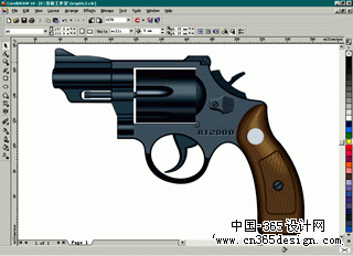 CorelDRAW绘制手枪（图一）