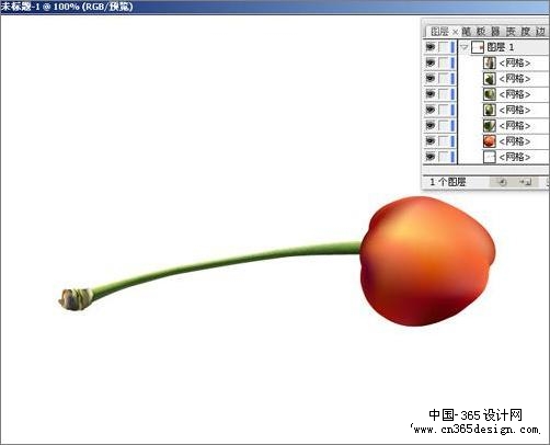 Illustrator绘制令人垂涎欲滴樱桃(4)