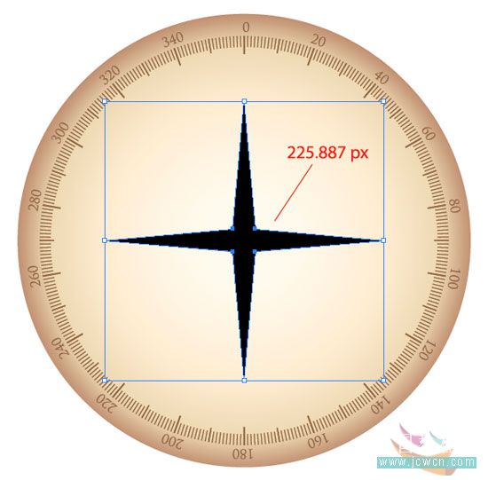 Illustrator鼠绘教程：简朴绘制金色指南针(2)