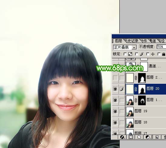 Photoshop调出人物照片淡淡的暖色调