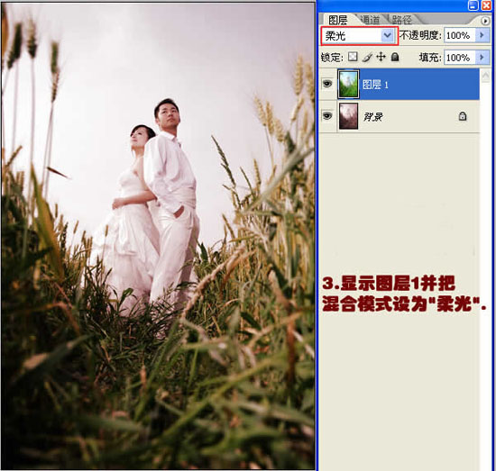 Photosop调出浪漫的婚纱照片