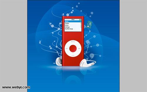 Photoshop打造简洁时尚的Ipod平面广告