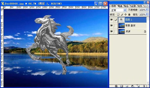 Photoshop合成教程 水上飞奔的骏马