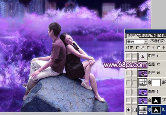 Photoshop打造梦幻的紫色爱情世界