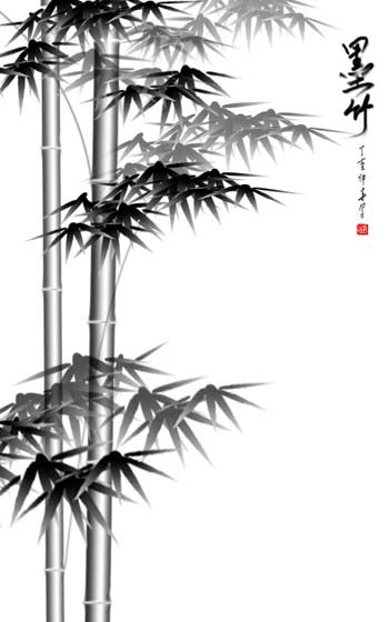 PhotoShop鼠绘简朴的墨竹