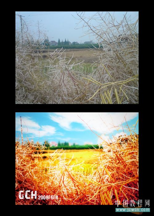 Photoshop调色教程：在那油菜丰收的时节