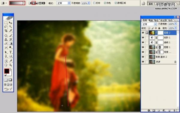Photoshop打造晨曦中浪漫的情侣