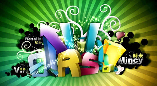 photoshop制作美丽的3d潮流艺术壁纸-会员卡,